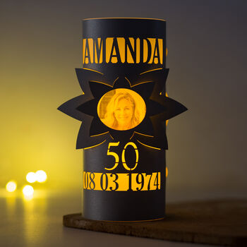 40th Birthday Lantern Photo Centrepiece Personalised, 3 of 12