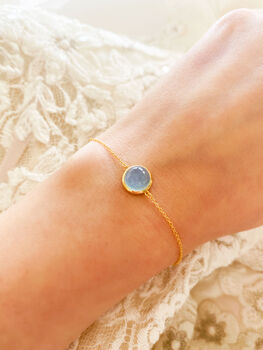 Gold Plated Something Blue Wedding Bracelet, 5 of 5