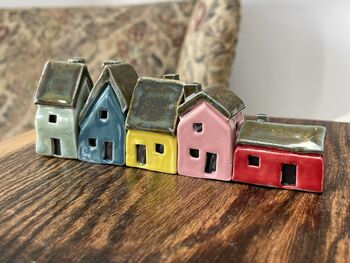 Pick Five Colorful Handcrafted Mini Ceramic Houses, 9 of 11
