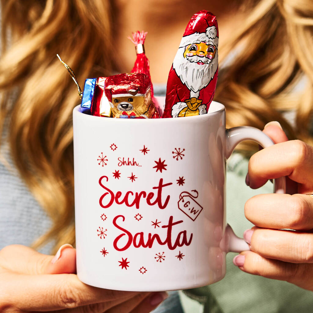 Chocolate Filled Personalised Secret Santa Mug, 1 of 6