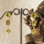 Green Peridot 18 K Gold And Silver Drop Earrings, thumbnail 5 of 12