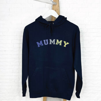 Blue And Lime Personalised Parent And Child Hoodie Set, 2 of 3