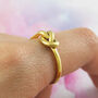 Infinity Knot Gold Plated Sterling Silver Promise Ring, thumbnail 1 of 8