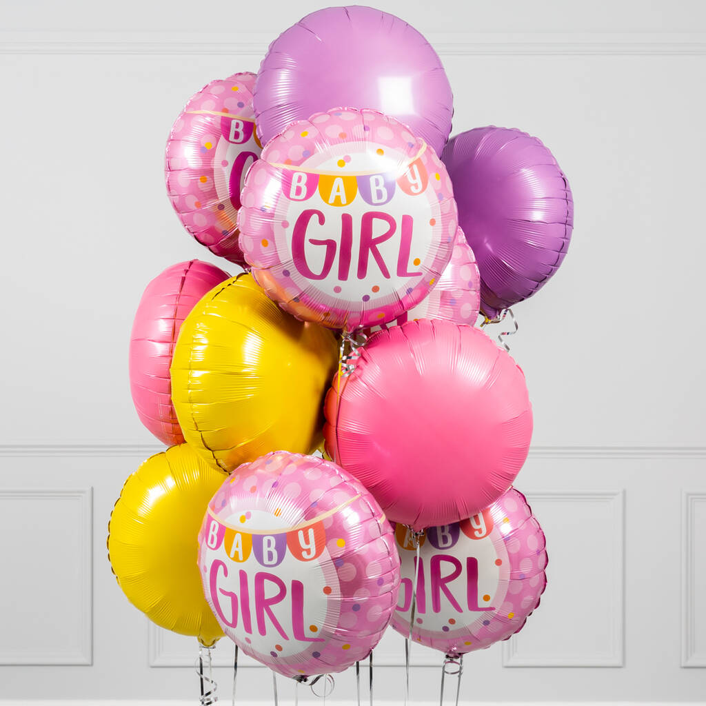 Inflated Pink Hot Air Balloon New Baby Package By Bubblegum Balloons