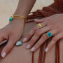 Gold Turquoise Signet Ring, thumbnail 6 of 8
