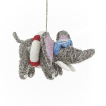 Handmade Felt Diving Dumbo Hanging Decoration, 2 of 4