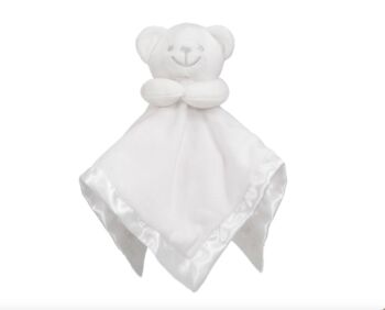 Embroidered Pink Bear Baby Comforter, 4 of 6