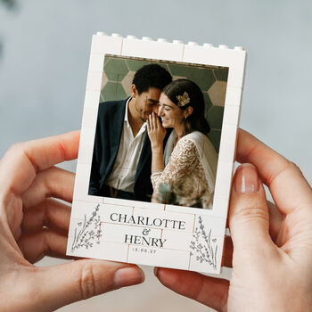 Personalised Wedding Couple Gift Keepsake Block, 6 of 9