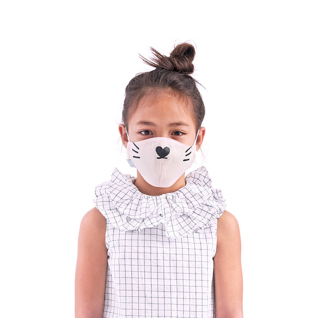 White Animal Inspired Children Face Mask, 1 of 4