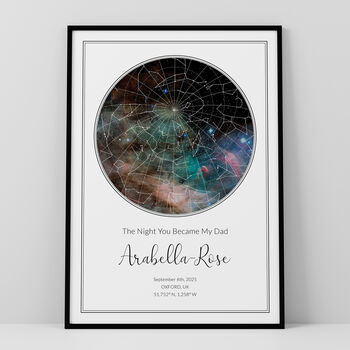 Personalised Star Map Print Classic Circle Design, 4 of 12