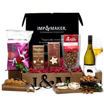 Christmas White Wine And Festive Treats Gift Set, 2 of 2