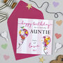 Blooming Balloon Auntie Birthday Card, thumbnail 1 of 3