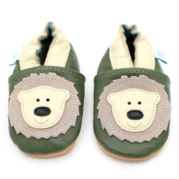 Dotty Fish Cream Bear Soft Leather Baby Shoes With Barefoot Soles, 6 of 8
