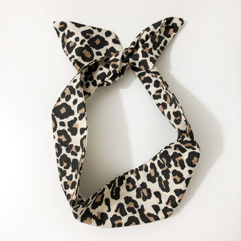 Leopard Print Cotton Wire Headband, 5 of 5