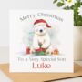 Personlised Polar Bear Christmas Card, thumbnail 1 of 2