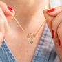 Dainty Lotus Necklace With Birthstone Detail, thumbnail 1 of 6