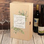 Eucalyptus Wedding Gift Double Wooden Wine Bottle Box, thumbnail 4 of 4
