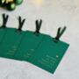 Christmas Green Gift Tags With Gold Foil Set Of Five, thumbnail 1 of 4