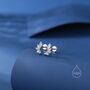 Sterling Silver Mini Marquise Cz Internally Threaded Flat Back Earrings, thumbnail 8 of 12