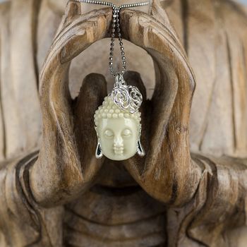 Sterling Silver Healing Buddha Charm Necklace, 7 of 9
