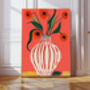 Botanical Still Life Vase Flower Art Print, thumbnail 1 of 3