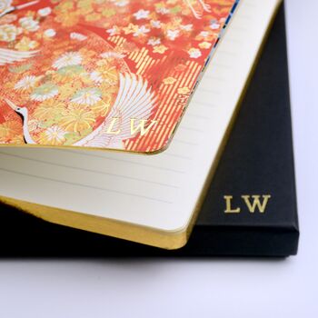 Cranes Monogram A5 Journal Notebook, 4 of 8