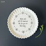 East Of India Scallop Porcelain Coaster Gift With Quote 'Never Put Off Till Tomorrow..', thumbnail 1 of 4