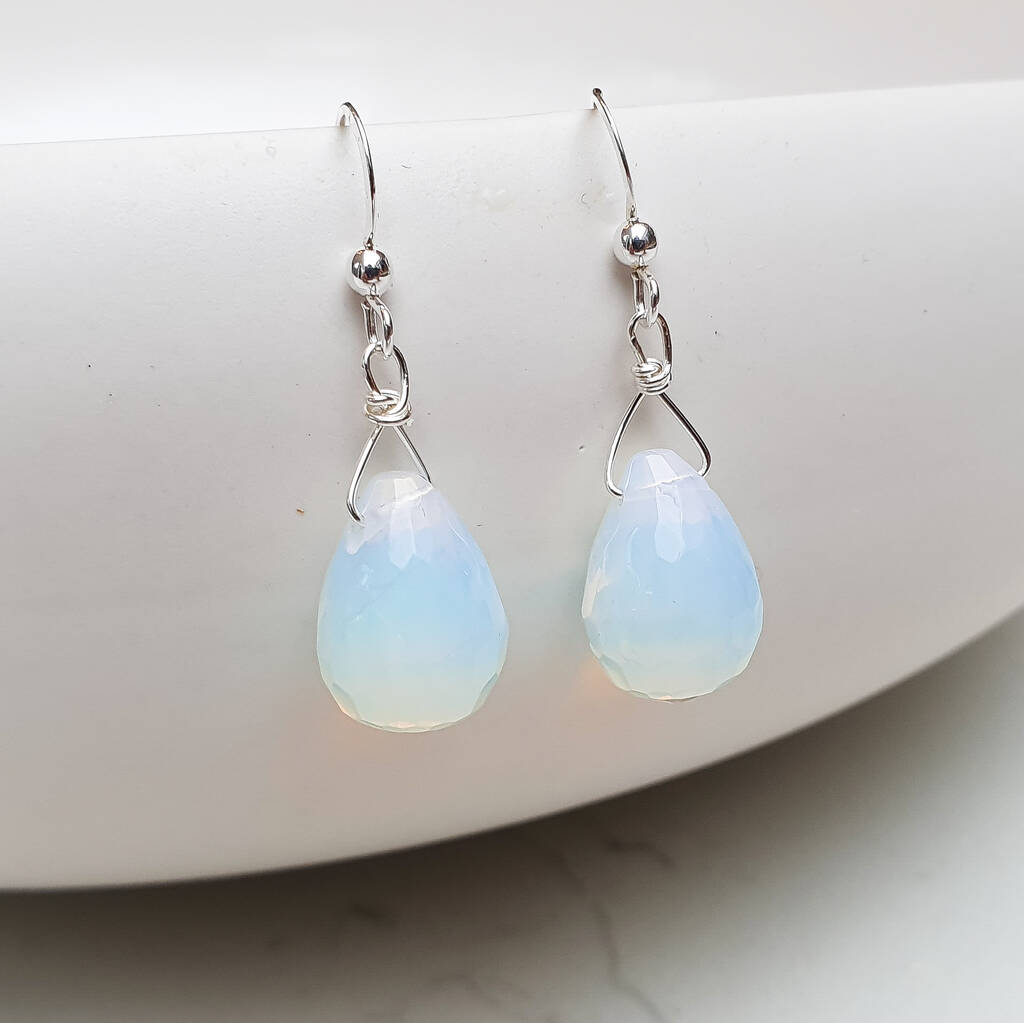 Moonstone Drop Earrings By Adela Rome