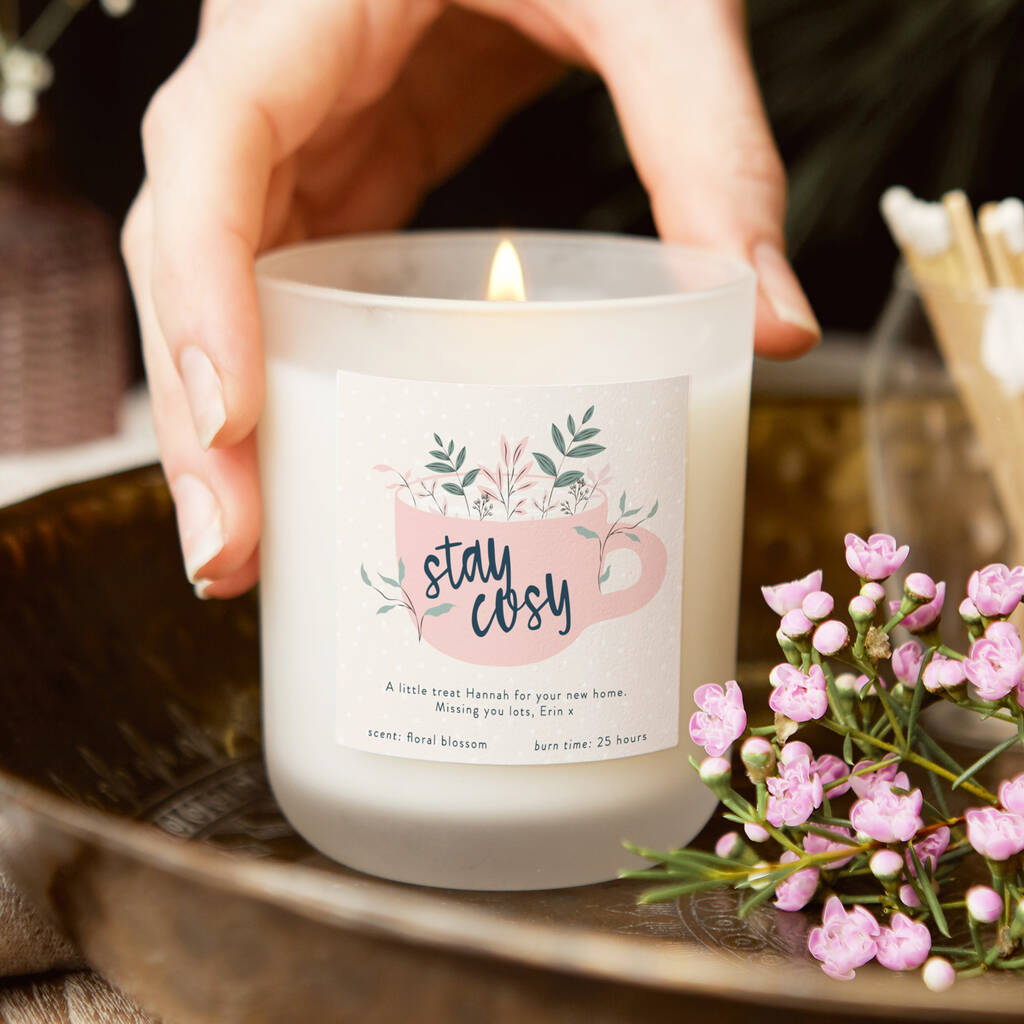 Stay Cosy Personalised Candle By Kindred Fires