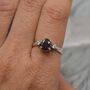 Red Garnet, Cz Sterling Silver Ring: January Birthstone, Handmade Stacking Ring, UK Size L, thumbnail 5 of 9