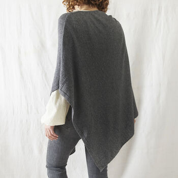 Fair Trade Luxury Soft Fine Knit Merino Cowl Poncho, 7 of 12