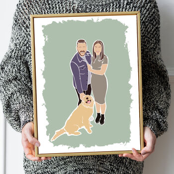 Custom Faceless Engagement Wedding Colour Portrait, 3 of 11