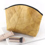 Vegan Teak Leaf Leather Makeup Bag, thumbnail 1 of 3