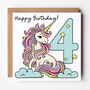 1st,2nd,3rd,4th,5th Unicorn Birthday Card, thumbnail 3 of 7