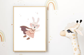 Super Bunny Personalised Set Of Three Poster Prints, 5 of 5