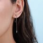 Sterling Silver Dangling Spike Chain Drop Stud Earrings, thumbnail 1 of 9