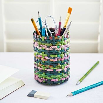 Recycled Newspaper Round Pencil Holder, 4 of 11