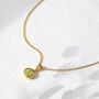 August Birthstone Peridot Gold Vermeil Charm Necklace, thumbnail 1 of 9