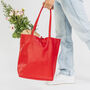 Red Leather Tote Shopper, thumbnail 3 of 10