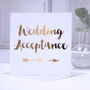 Copper Foil Wedding Acceptance Card, thumbnail 1 of 3