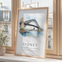 Sydney Australia Travel Landmark Poster With Map Coordinates, thumbnail 2 of 7