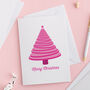 Colourful Christmas Tree Design Christmas Card, thumbnail 2 of 2
