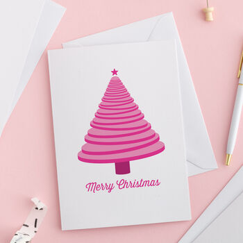 Colourful Christmas Tree Design Christmas Card, 2 of 2