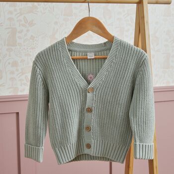Personalised Mummy's Little Girl Sage Cardigan, 2 of 3