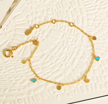 18ct Gold Plated Sequin And Gemstone Bracelet, 2 of 4