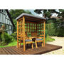 Henley Garden Two Seat Arbour Arch Seat With Side Table, thumbnail 2 of 10