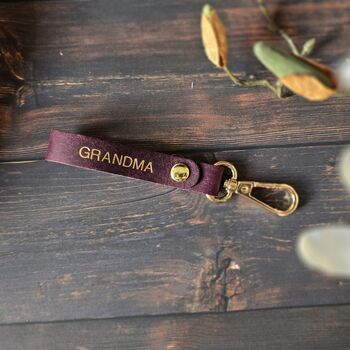 Personalized Leather Clasp Keyring And Keychain, 5 of 11