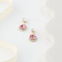 Pink Swarovski Crystal Snow Drop Earrings, thumbnail 6 of 6