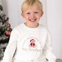 Santa's Promoting Me To Big Brother/Big Sister Embroidered Bear Sweatshirt Jumper, thumbnail 1 of 8