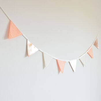 Rose Gold And Peach Felt Bunting, 2 of 3